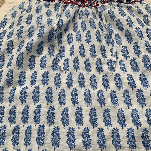 Lucky Brand Blue & Red Floral Sleeveless Blouse- L - Picture 8 of 14